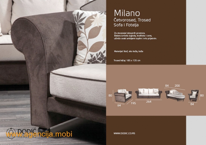Milano cetvorosed, trosed, dvosed i fotelja